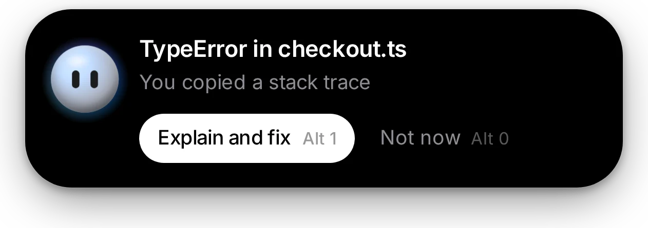 The island offering to explain a copied error